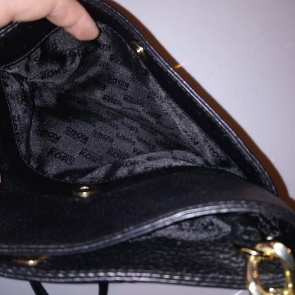 Michael Kors black purse with gold chains, strap - Picture 6 of 7